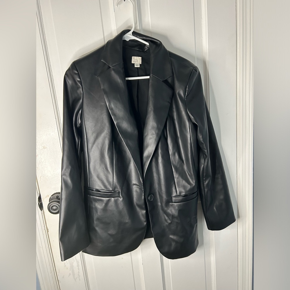 Leather blazer jacket
